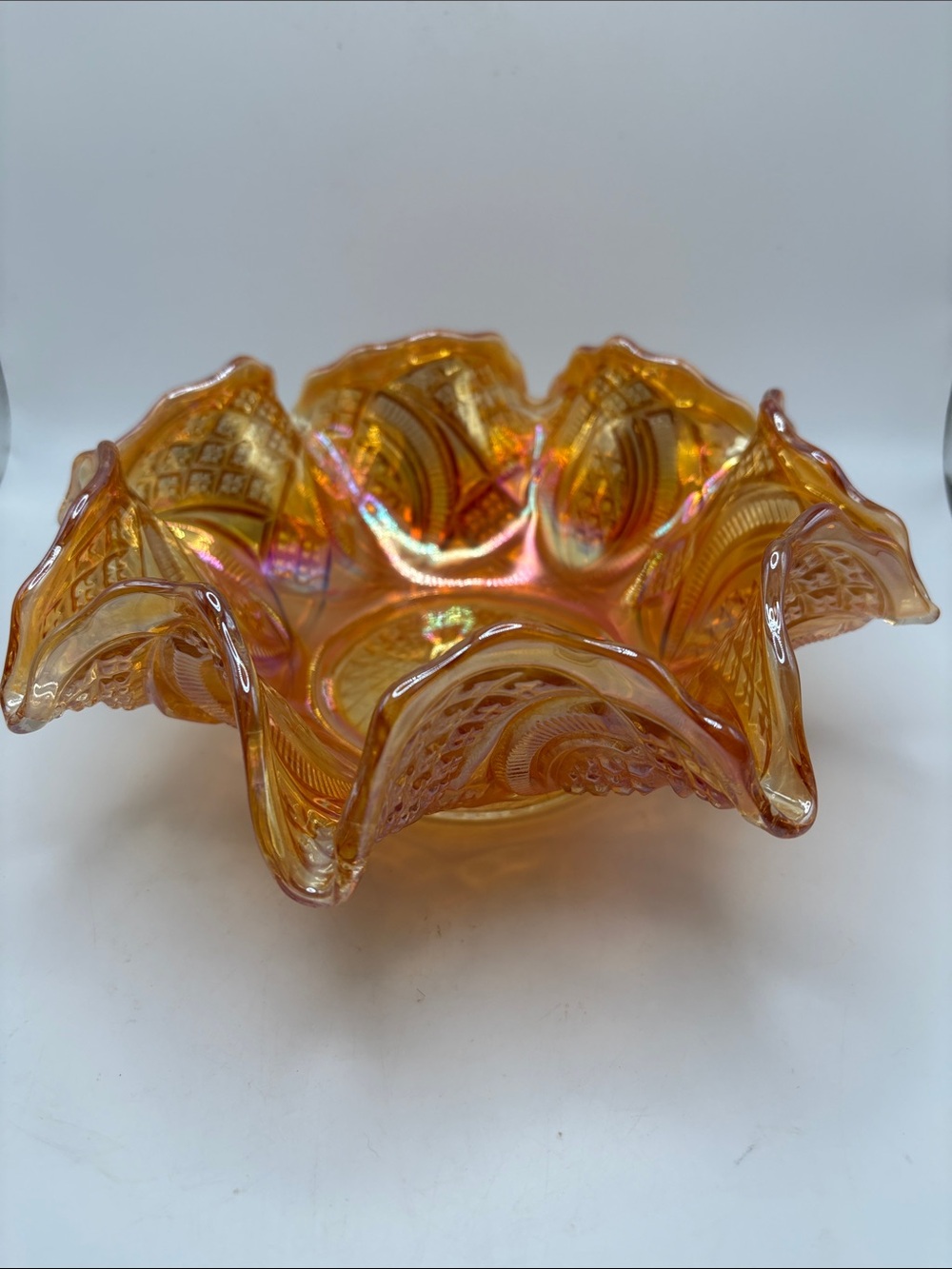 Imperial Vintage Marigold Carnival Glass Decorative Bowl